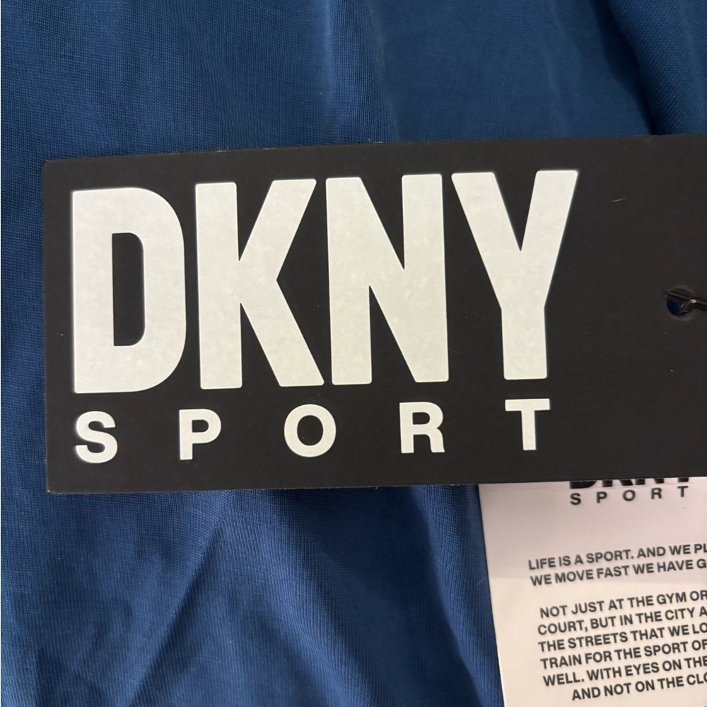 DKNY Teal Long-Sleeve Relaxed Pullover Round Neckline Deep V Cutout in Back - Picture 9 of 17